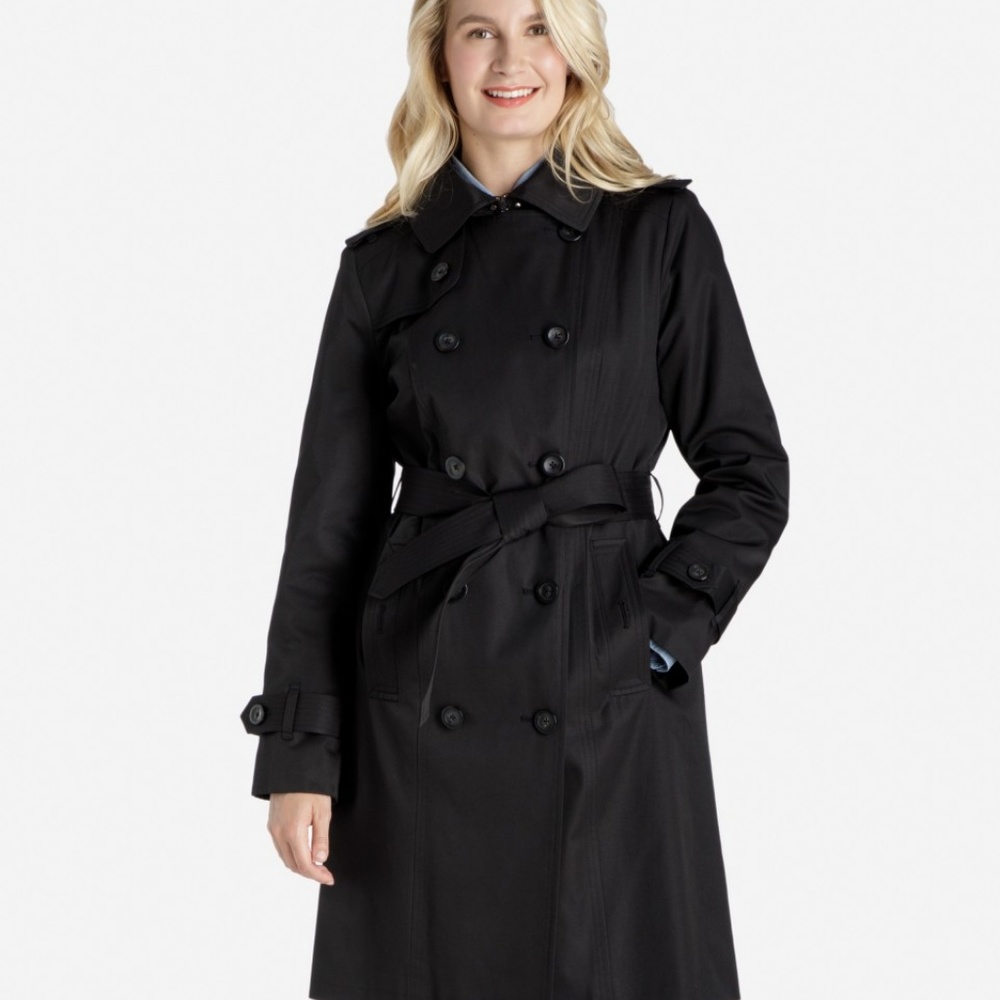 Beautiful London Fog Classic Black Raincoat trench